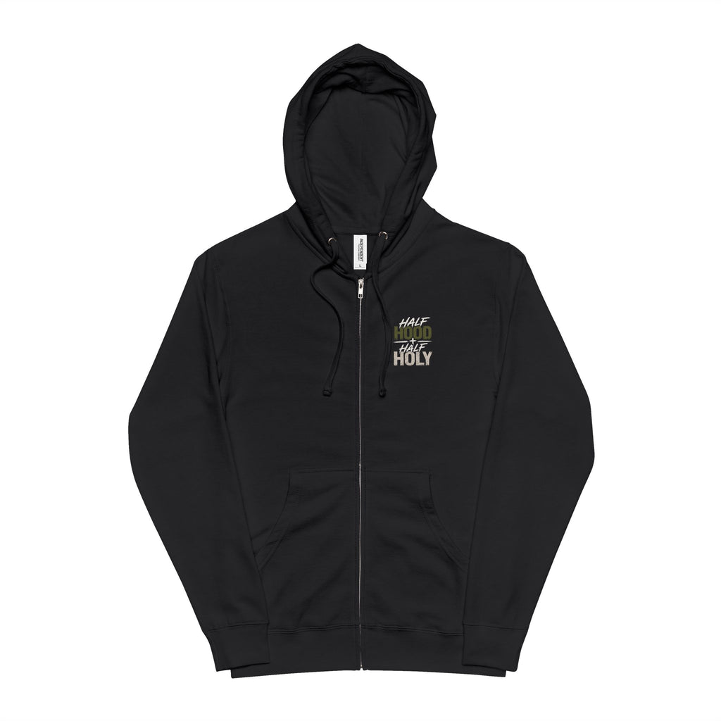 Half Hood Half Holy Pray With Me faith recovery zip hoodie