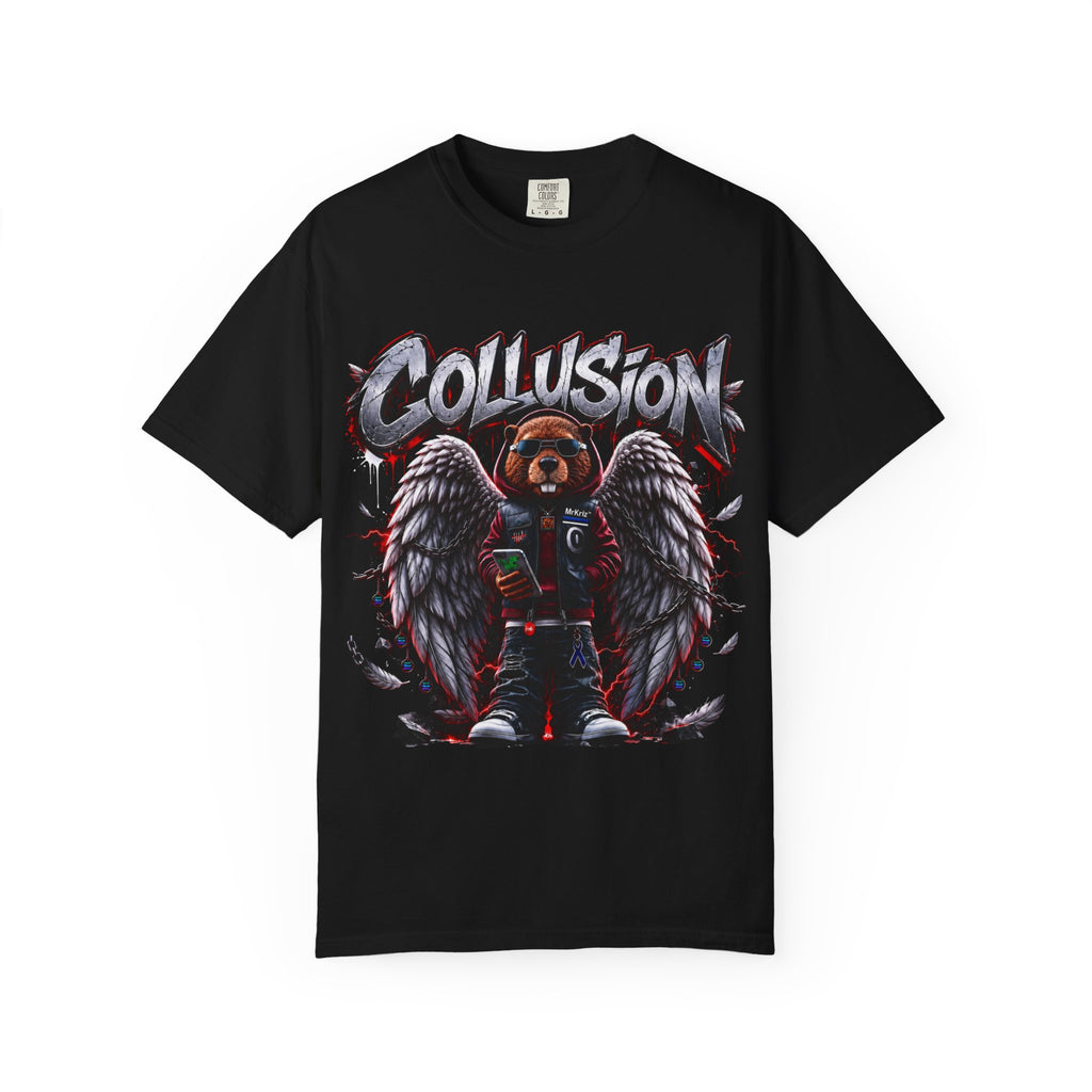 Collusion Beaver graphic garment-dyed unisex t-shirt
