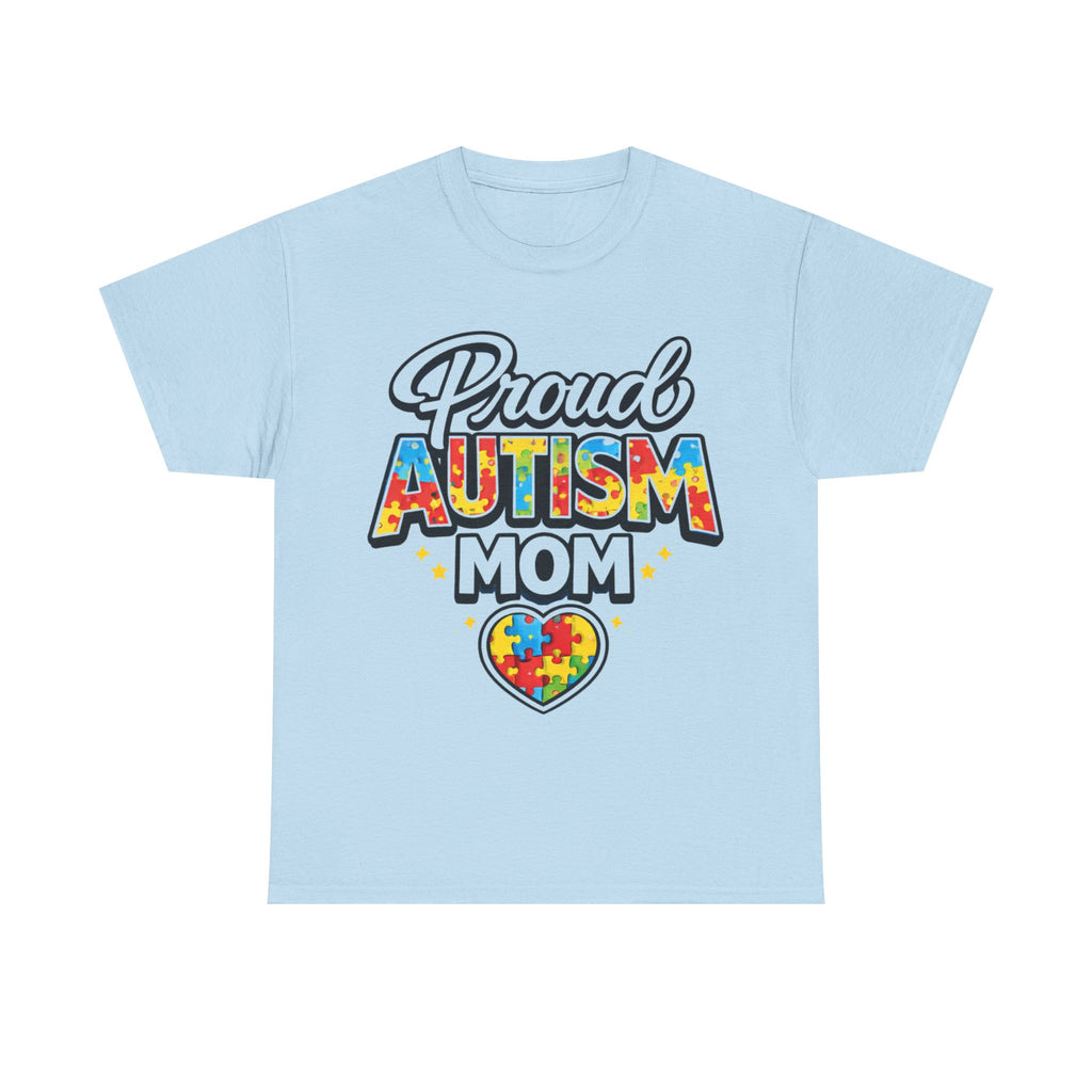 Proud Autism Mom Shirt, Autism Awareness Puzzle Heart Tee, Special Needs Mom Gift, Neurodiversity Support T-Shirt