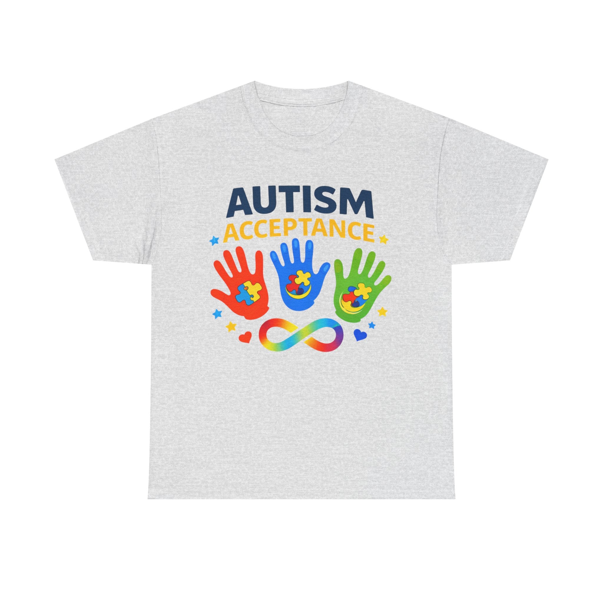 Autism Acceptance Shirt, Neurodiversity Awareness Tee, Puzzle Piece Rainbow Hands Shirt, Autism Mom Dad Gift, April Awareness Shirt