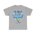 In April We Wear Blue Autism Awareness Shirt Puzzle Ribbon Tee Neurodiversity Shirt Autism Mom Dad Support Shirt Gift