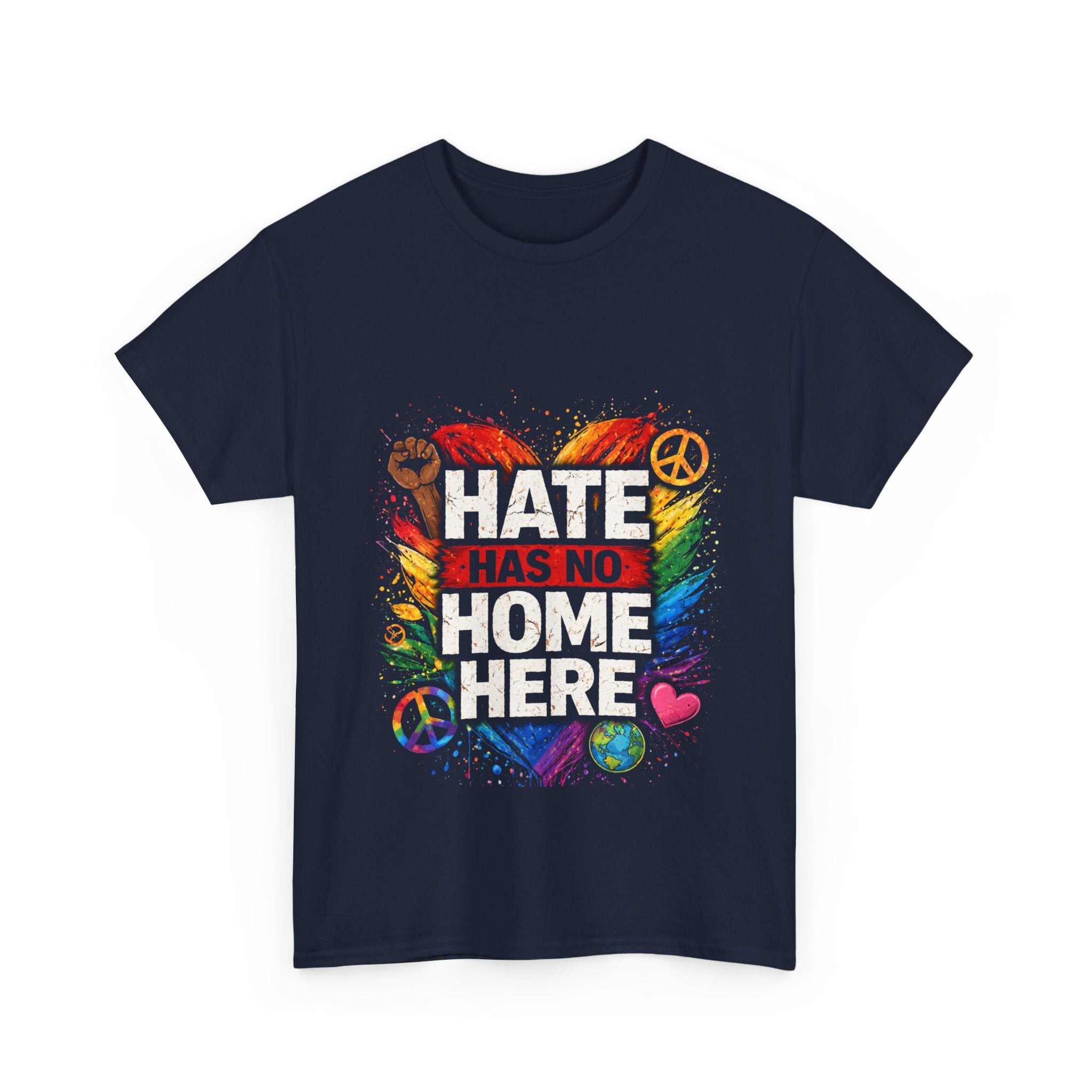 Hate Has No Home Here LGBTQ Ally Tee Dark Colors