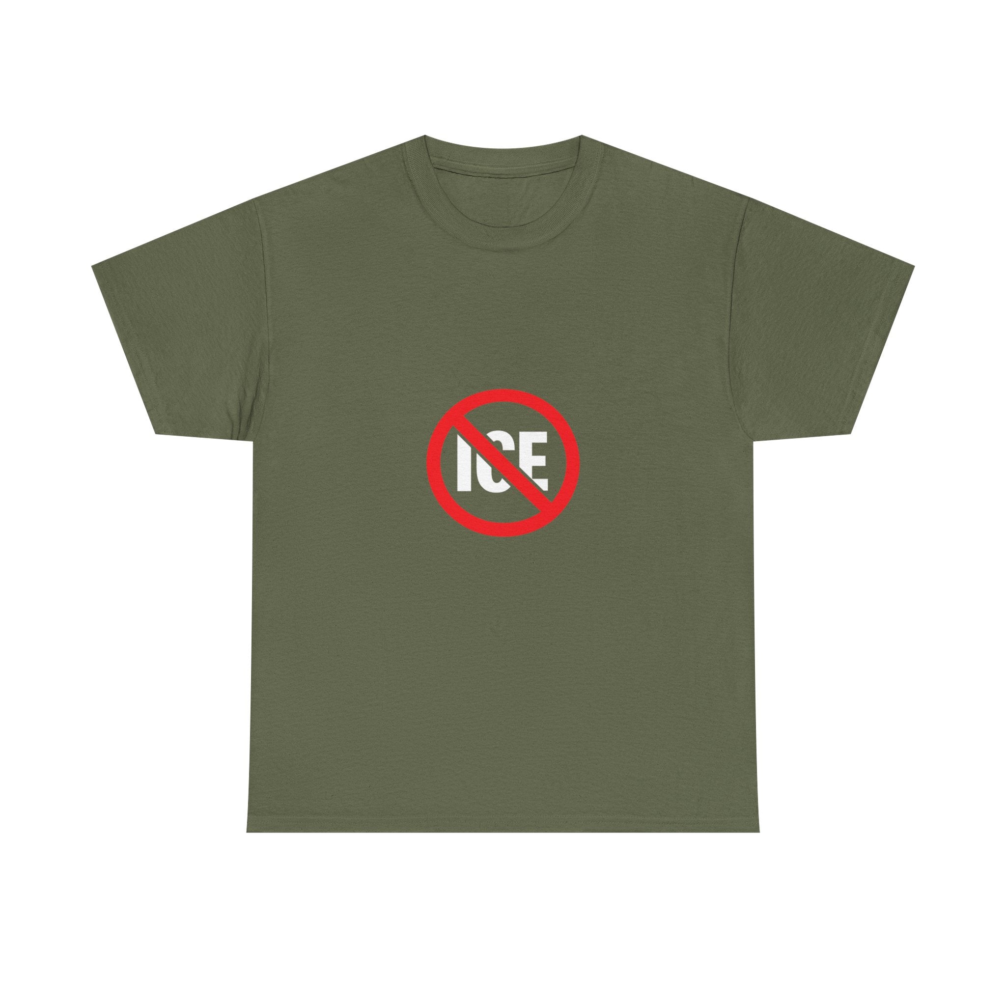 No ICE Symbol T-Shirt | Bold Statement Graphic Tee | Unisex Heavy Cotton Shirt | Protest Style Streetwear