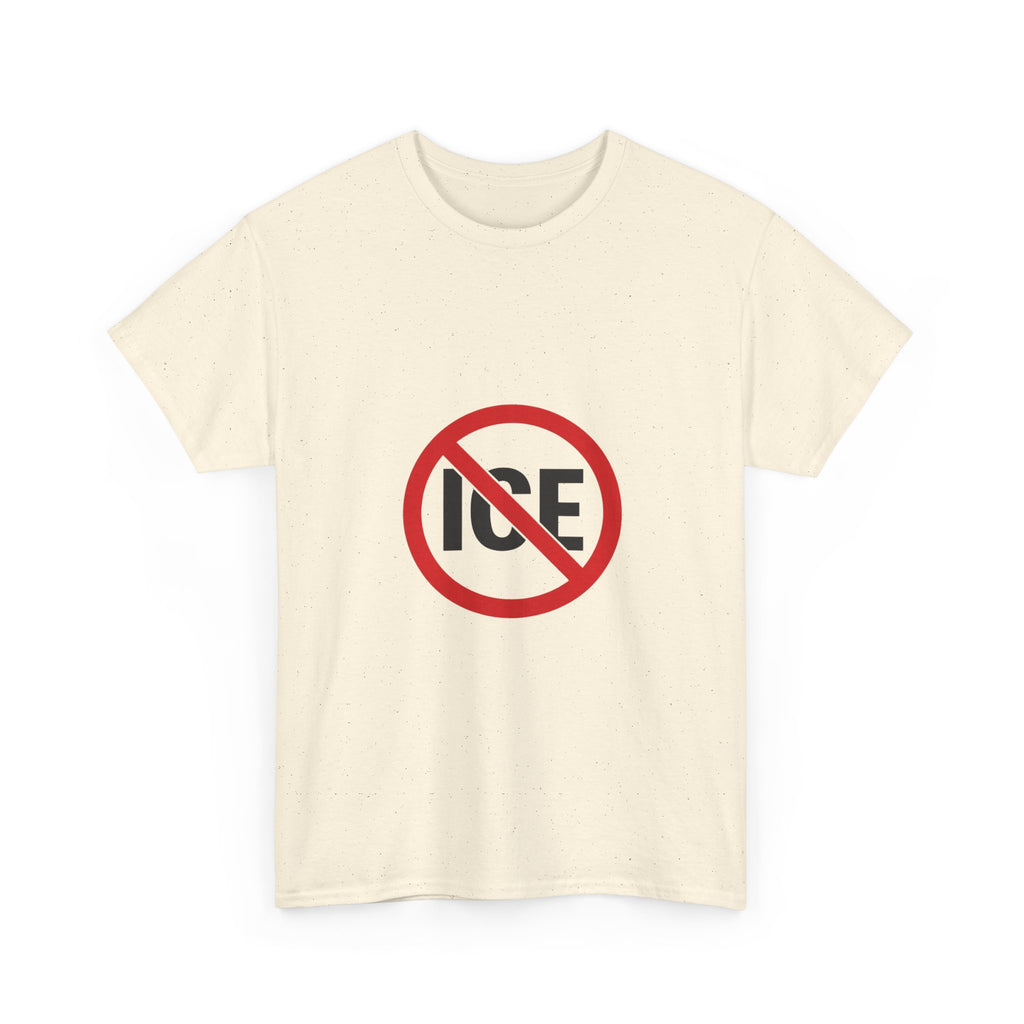 No ICE Symbol T-Shirt | Bold Statement Graphic Tee | Unisex Heavy Cotton Shirt | Protest Style Streetwear