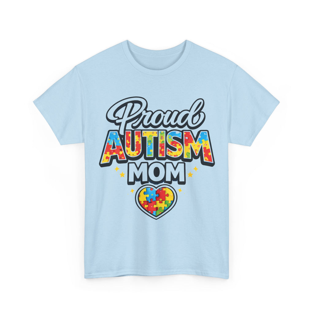 Proud Autism Mom Shirt, Autism Awareness Puzzle Heart Tee, Special Needs Mom Gift, Neurodiversity Support T-Shirt