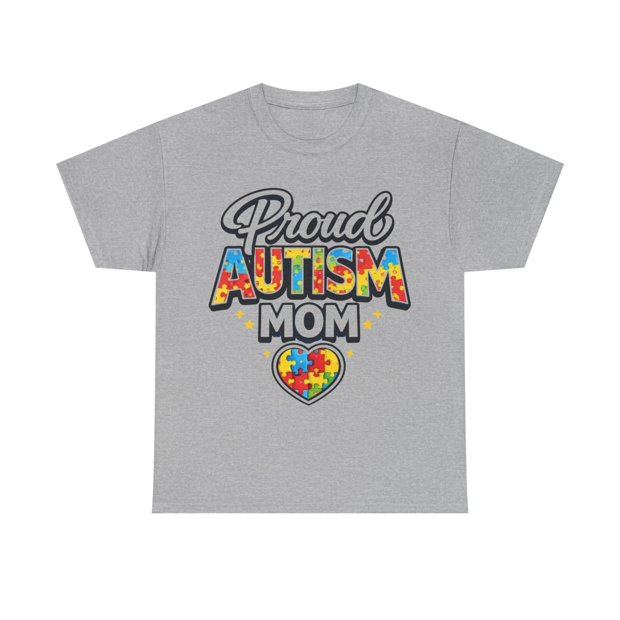 Proud Autism Mom Shirt, Autism Awareness Puzzle Heart Tee, Special Needs Mom Gift, Neurodiversity Support T-Shirt