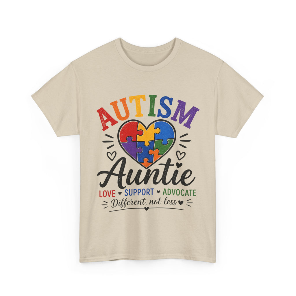 Autism Auntie Shirt, Puzzle Heart Tee, Autism Awareness Gift, Love Support Advocate Shirt, Different Not Less Tee, Neurodiversity Shirt