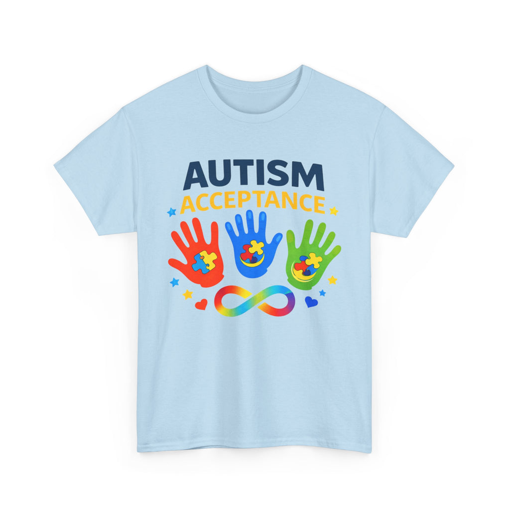 Autism Acceptance Shirt, Neurodiversity Awareness Tee, Puzzle Piece Rainbow Hands Shirt, Autism Mom Dad Gift, April Awareness Shirt