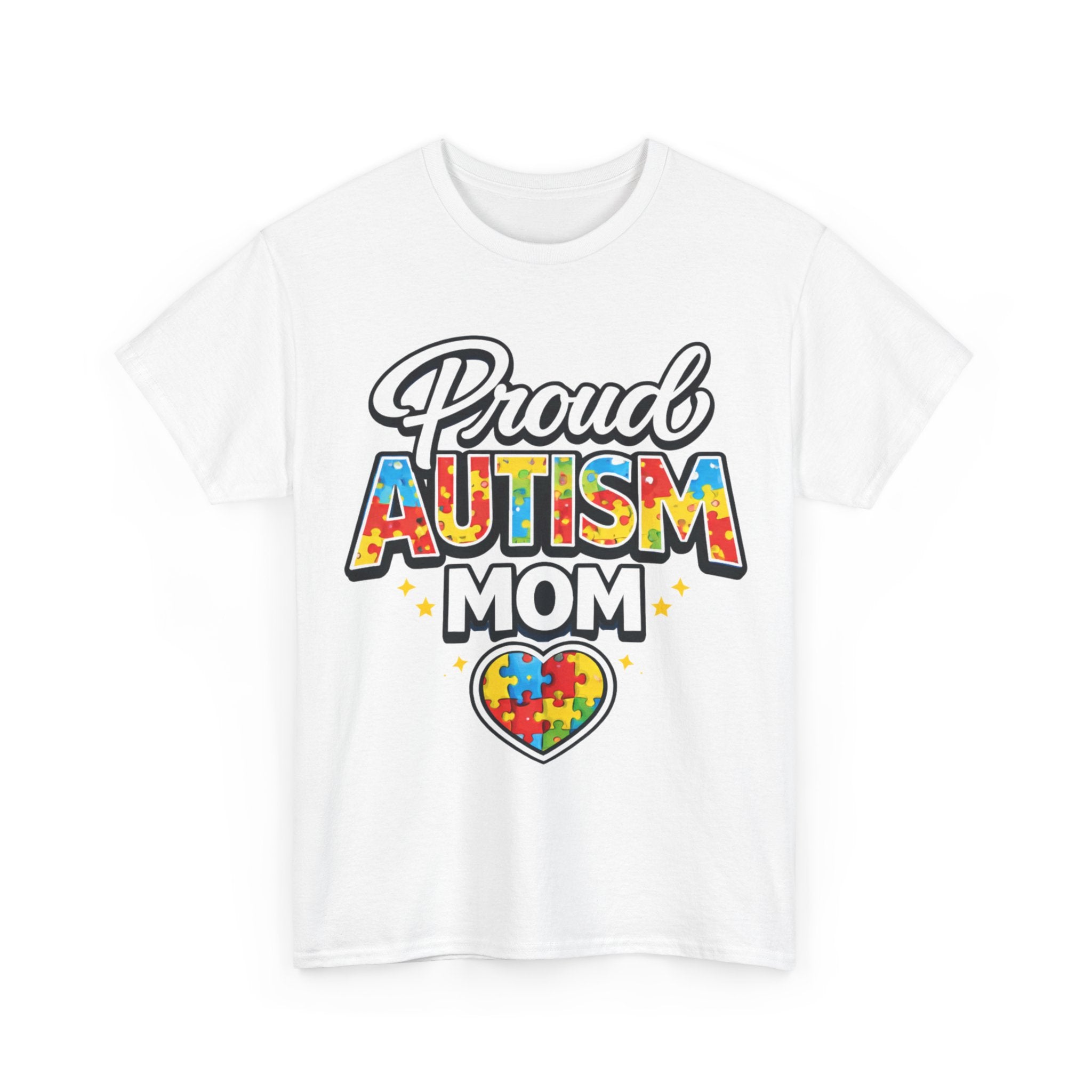 Proud Autism Mom Shirt, Autism Awareness Puzzle Heart Tee, Special Needs Mom Gift, Neurodiversity Support T-Shirt