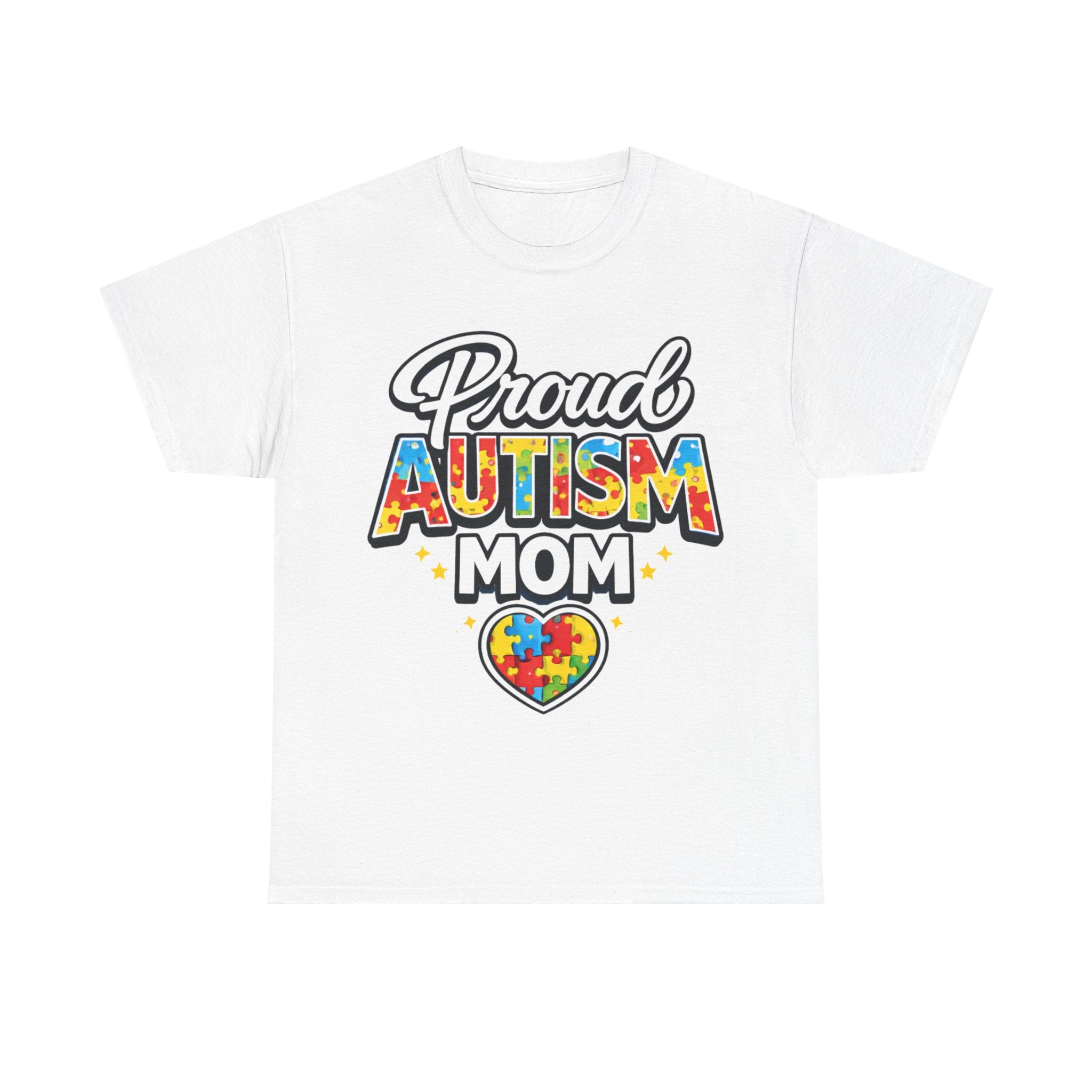 Proud Autism Mom Shirt, Autism Awareness Puzzle Heart Tee, Special Needs Mom Gift, Neurodiversity Support T-Shirt