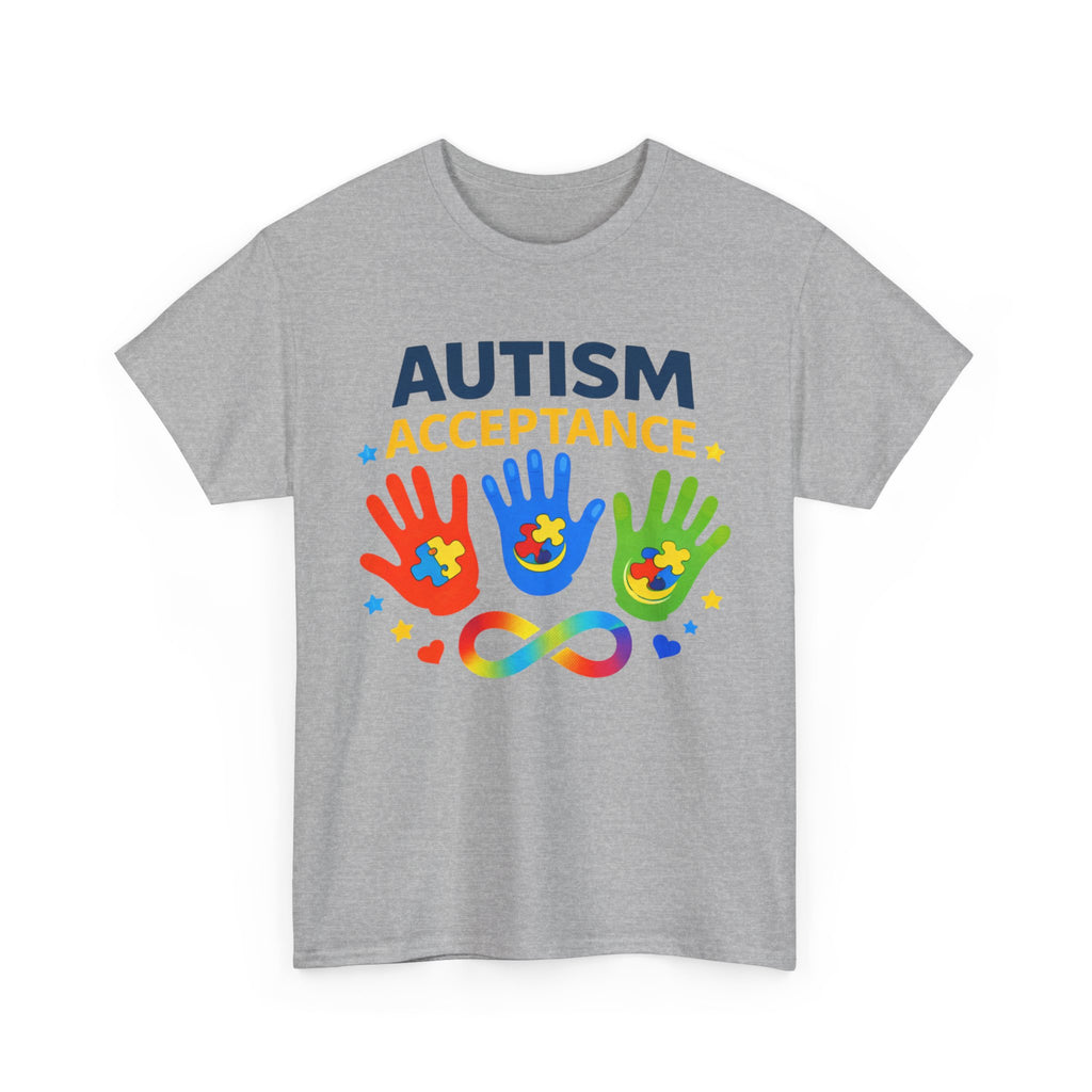 Autism Acceptance Shirt, Neurodiversity Awareness Tee, Puzzle Piece Rainbow Hands Shirt, Autism Mom Dad Gift, April Awareness Shirt
