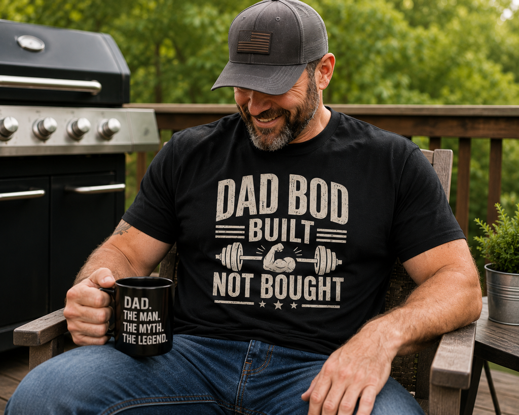 Dad Bod Built Not Bought T-Shirt | Funny Father's Day Gift