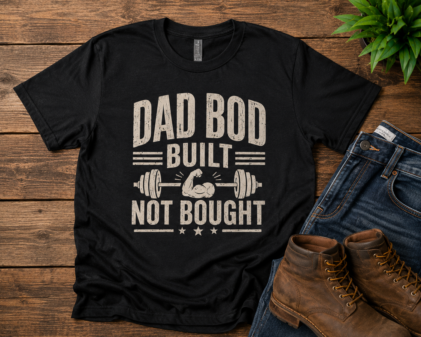 Dad Bod Built Not Bought T-Shirt | Funny Father's Day Gift