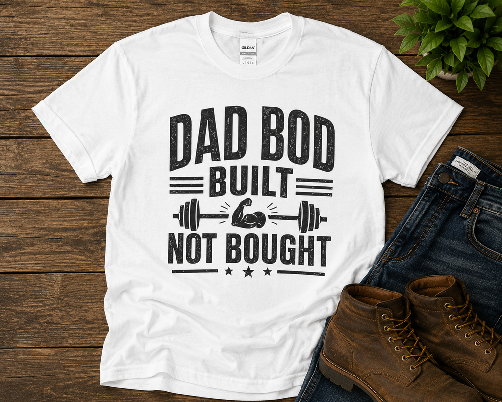 Dad Bod Built Not Bought T-Shirt | Funny Father's Day Gift