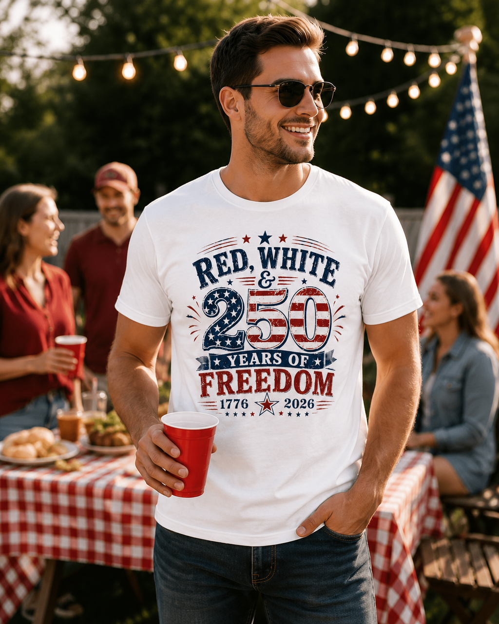 Red, White & 250 Years of Freedom 1776-2026 T-Shirt