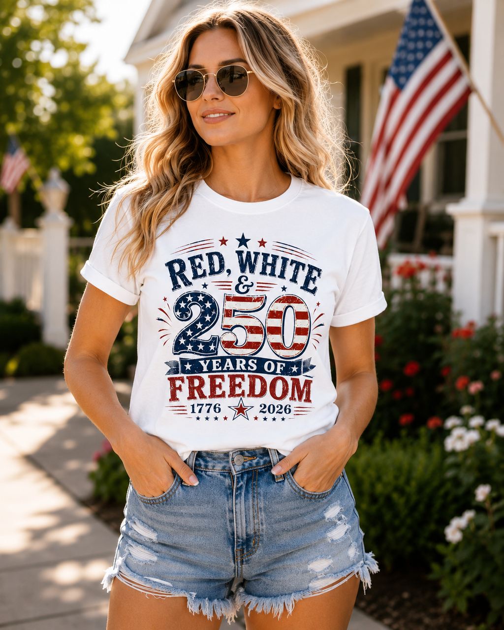 Red, White & 250 Years of Freedom 1776-2026 T-Shirt
