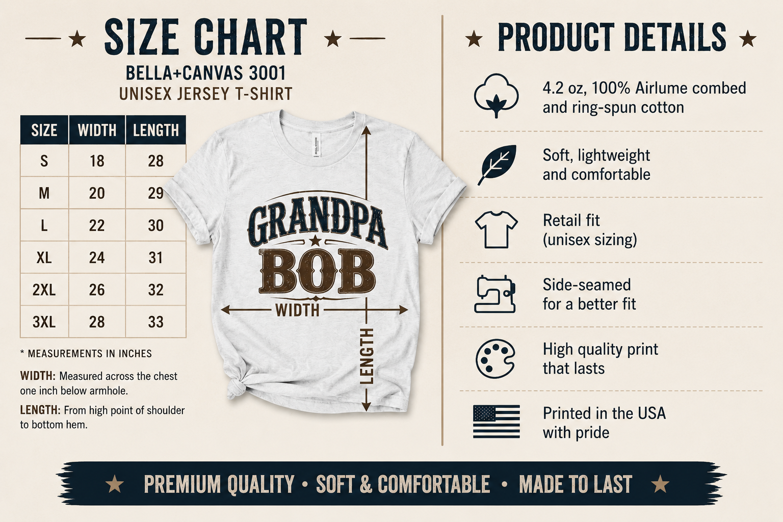 Personalized Grandpa Tee | Custom Name Vintage Western T-Shirt | Grandfather Gift