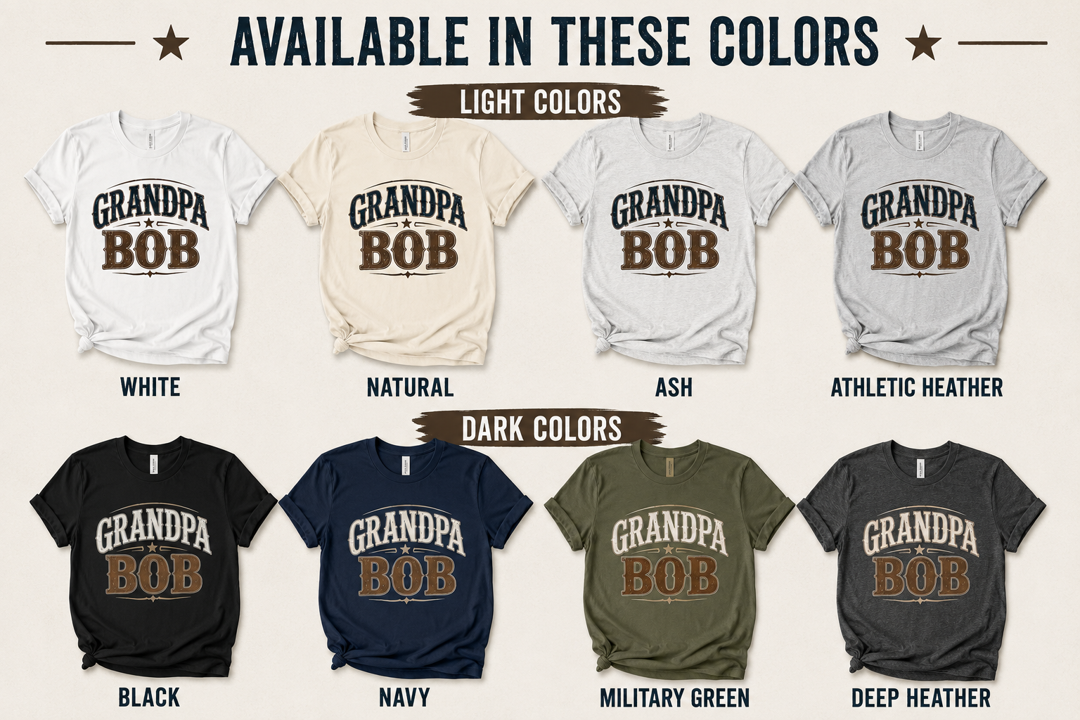 Personalized Grandpa Tee | Custom Name Vintage Western T-Shirt | Grandfather Gift