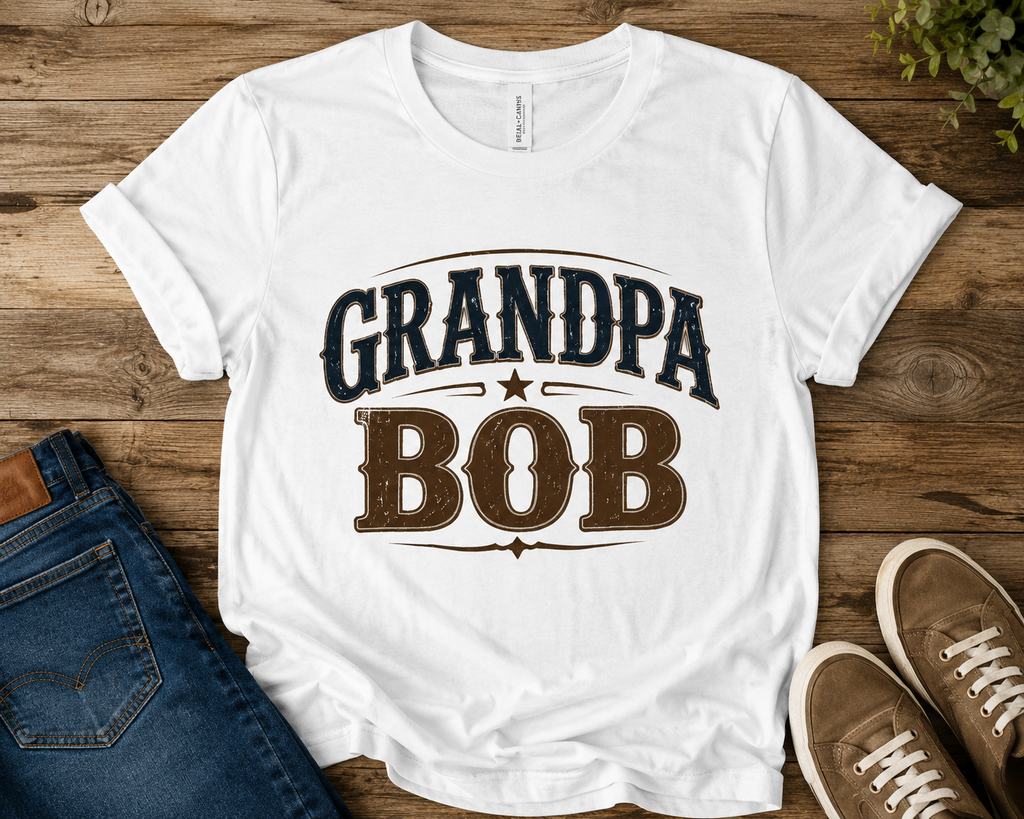 Personalized Grandpa Tee | Custom Name Vintage Western T-Shirt | Grandfather Gift