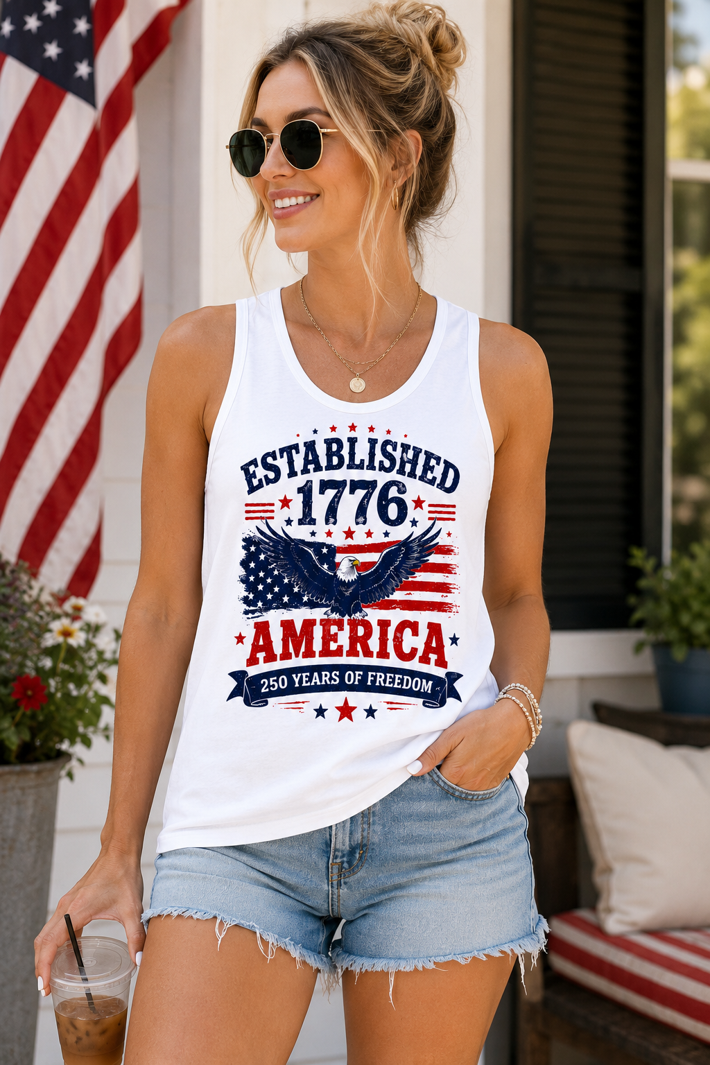 America Established 1776 Tank Top — Patriotic 4th of July Independence Day Tee
