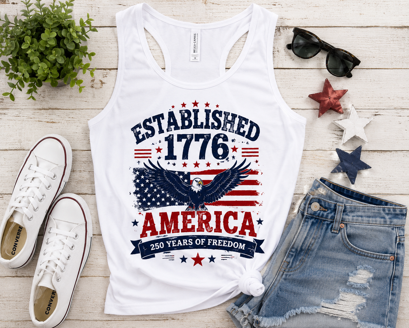 America Established 1776 Tank Top — Patriotic 4th of July Independence Day Tee