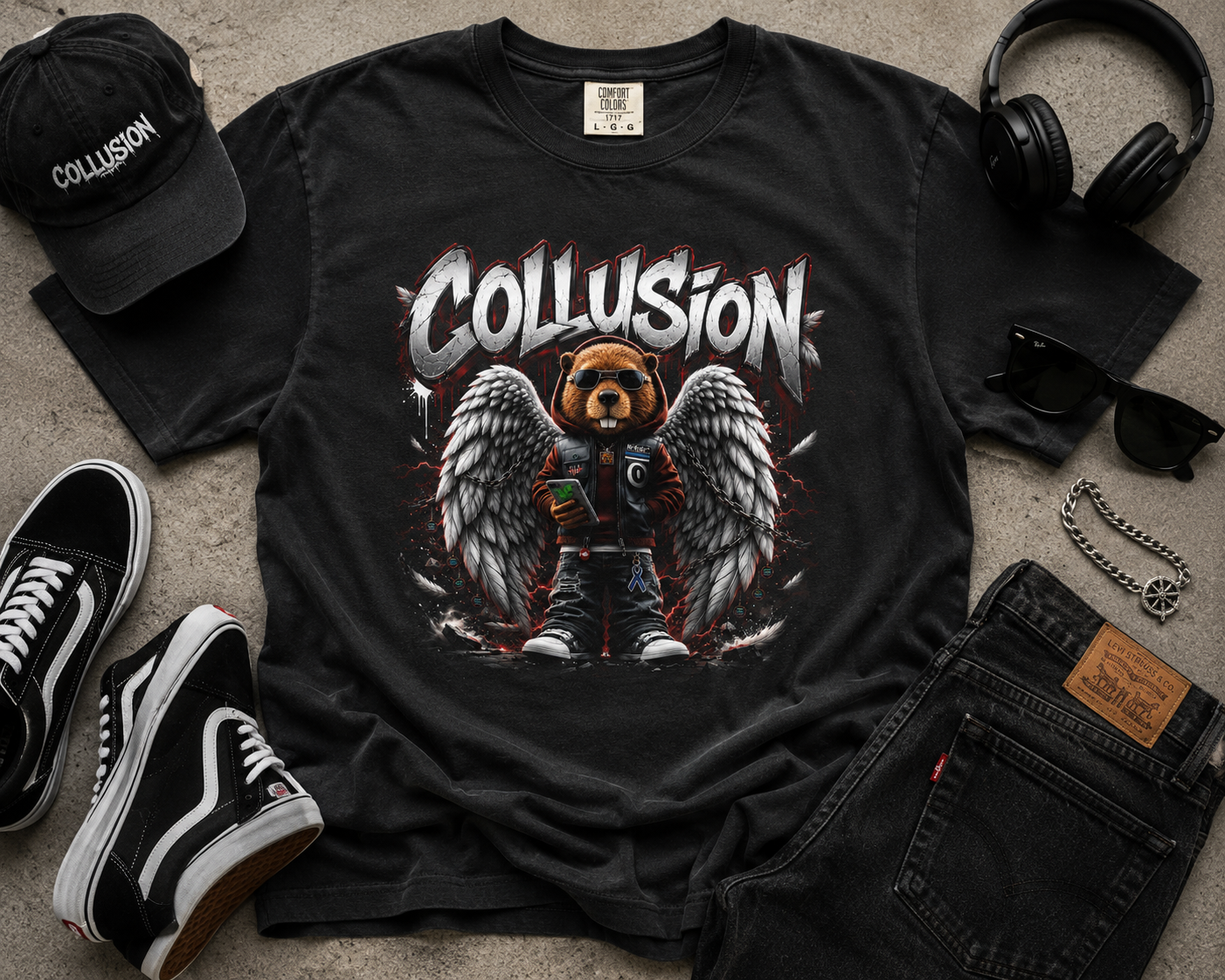 Statement Clothing Collusion Beaver Graphic T-Shirt – relaxed fit unisex tee available in multiple colors