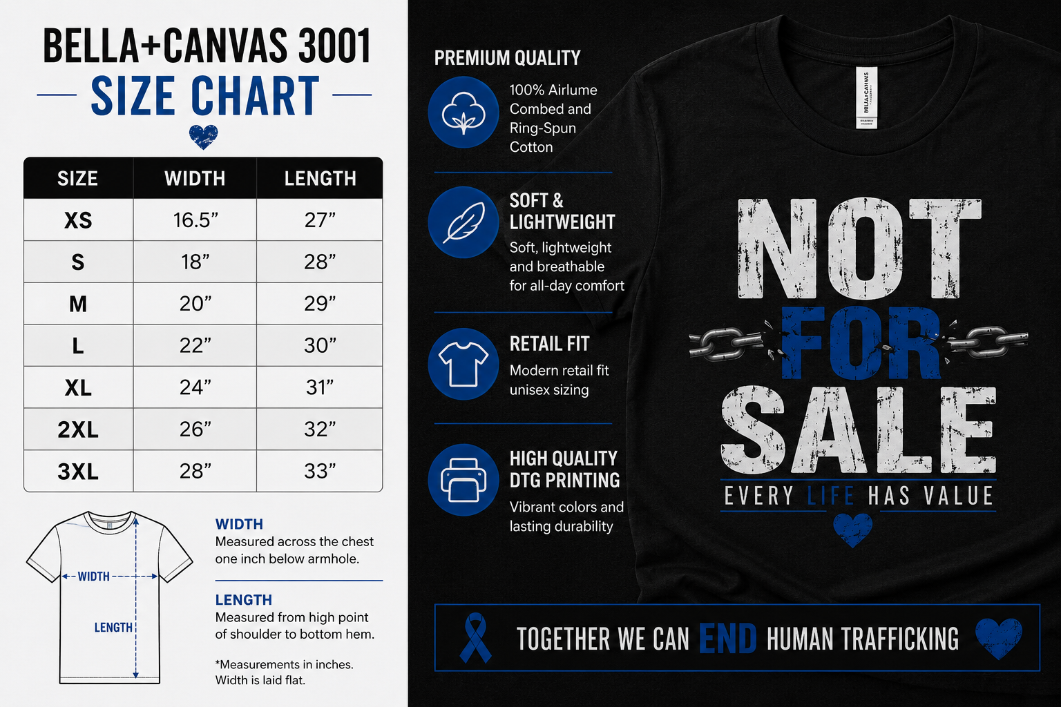 Not For Sale Tee – Every Life Has Value (Pro-Life Awareness T-Shirt)