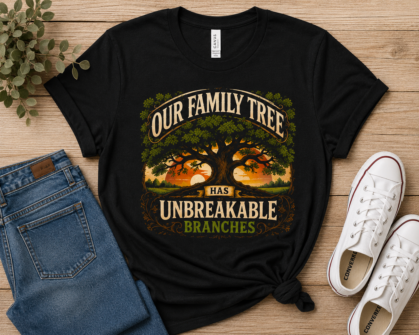 Rooted in Love Unbreakable Branches boho family tree legacy unisex tee
