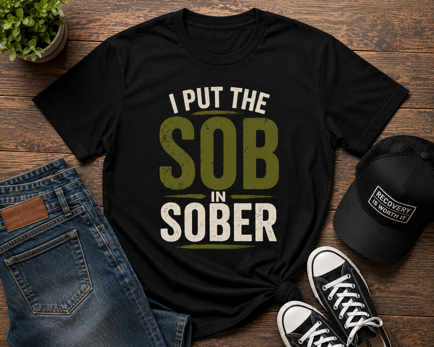 I Put The SOB In Sober funny sobriety recovery unisex t-shirt