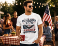 Established 1776 America 250 Years of Freedom Fourth of July Bella Canvas tee
