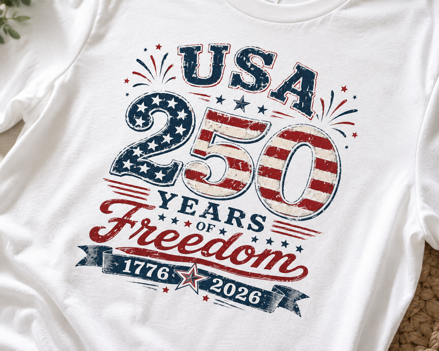 USA 250 Years of Freedom patriotic Fourth of July Bella Canvas unisex tee