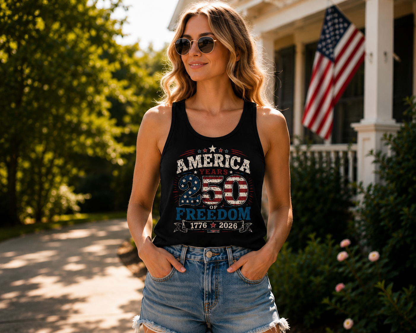 America 250 tank top 250 Years of Freedom patriotic 4th of July tank