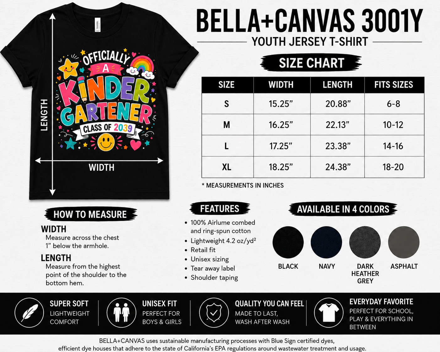Officially A Kindergartener Class of 2039 first day of school kids tee