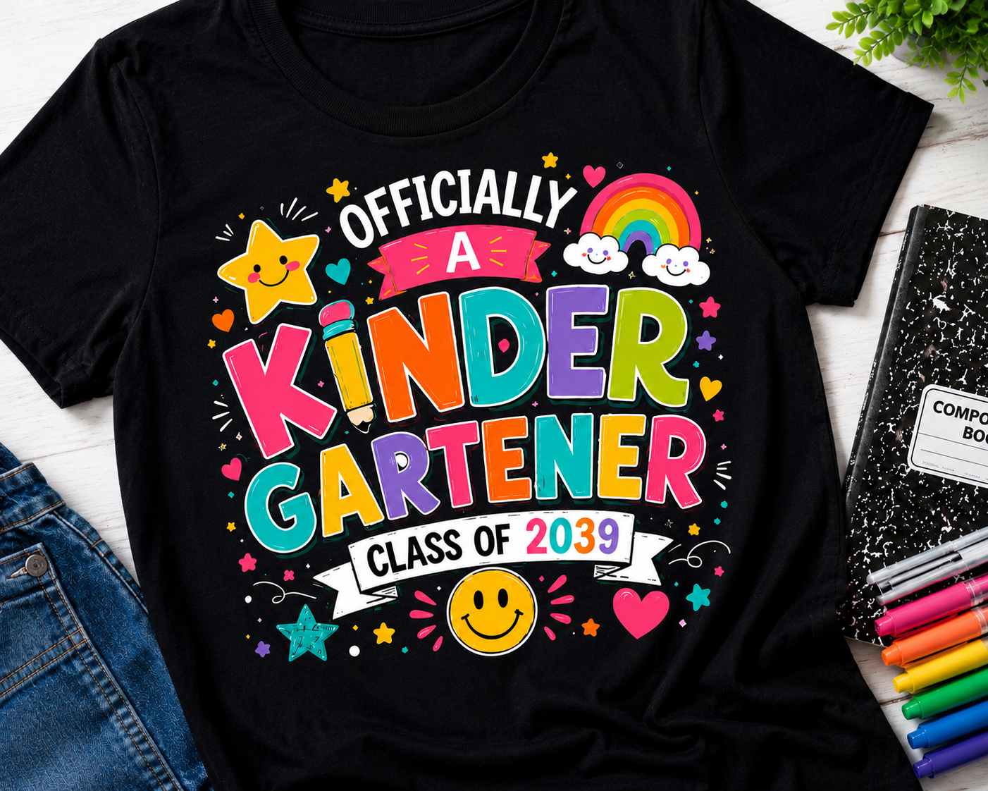 Officially A Kindergartener Class of 2039 first day of school kids tee