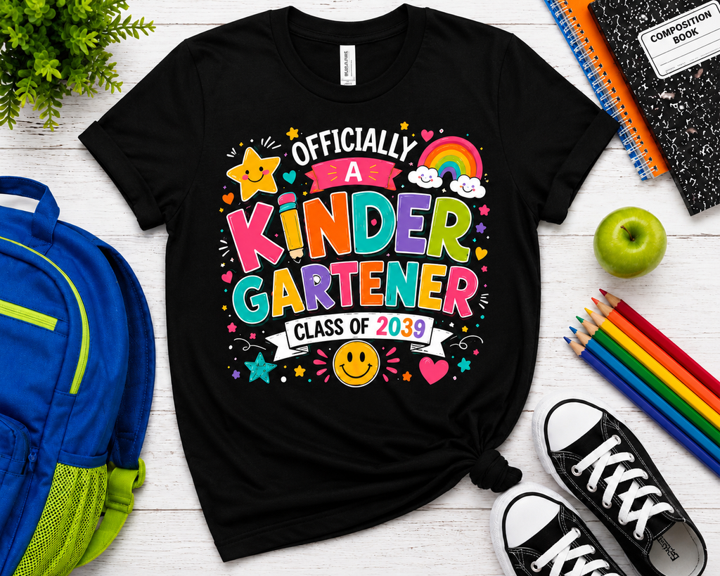 Officially A Kindergartener Class of 2039 first day of school kids tee