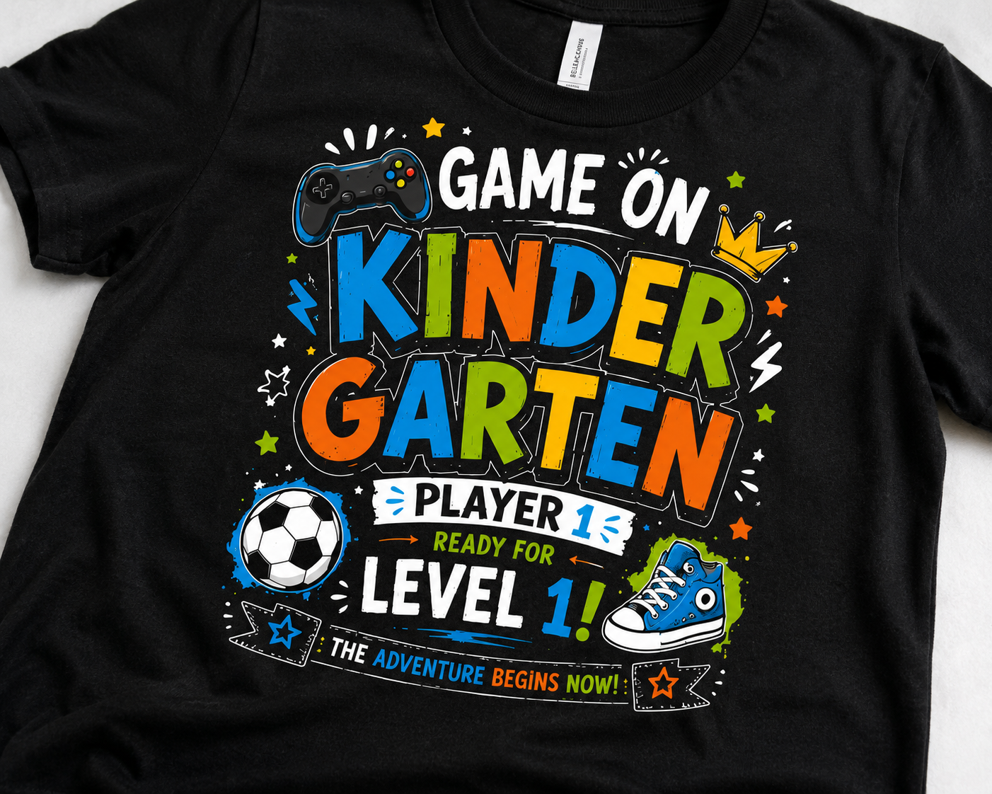 Game On Level Up Kindergarten Class of 2039 first day of school kids gamer tee