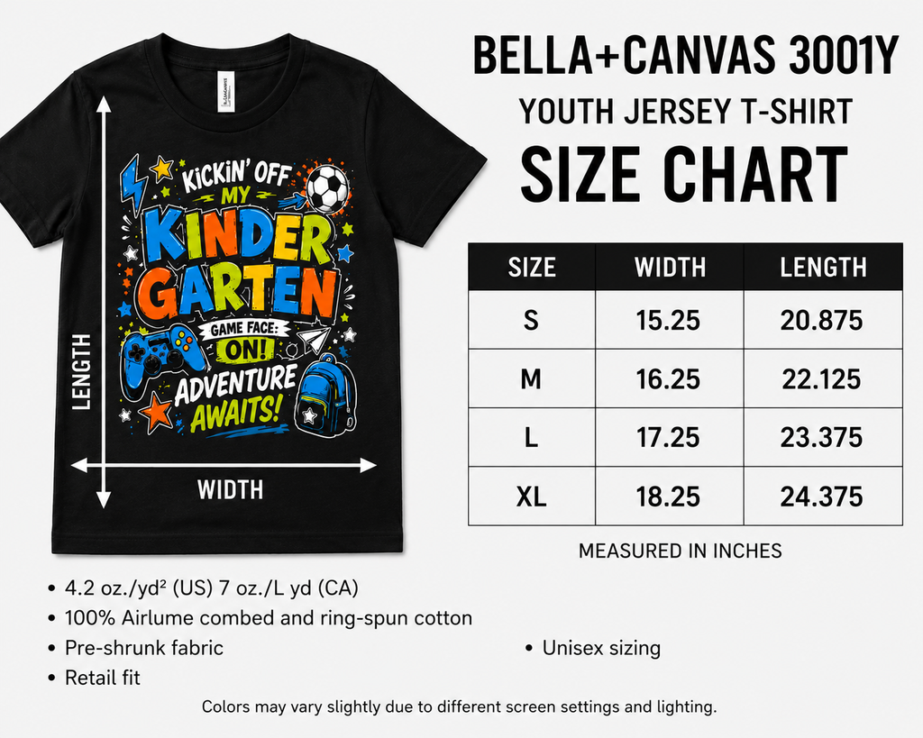 Kindergarten Gamer soccer Game Face On Level Up first day of school kids tee