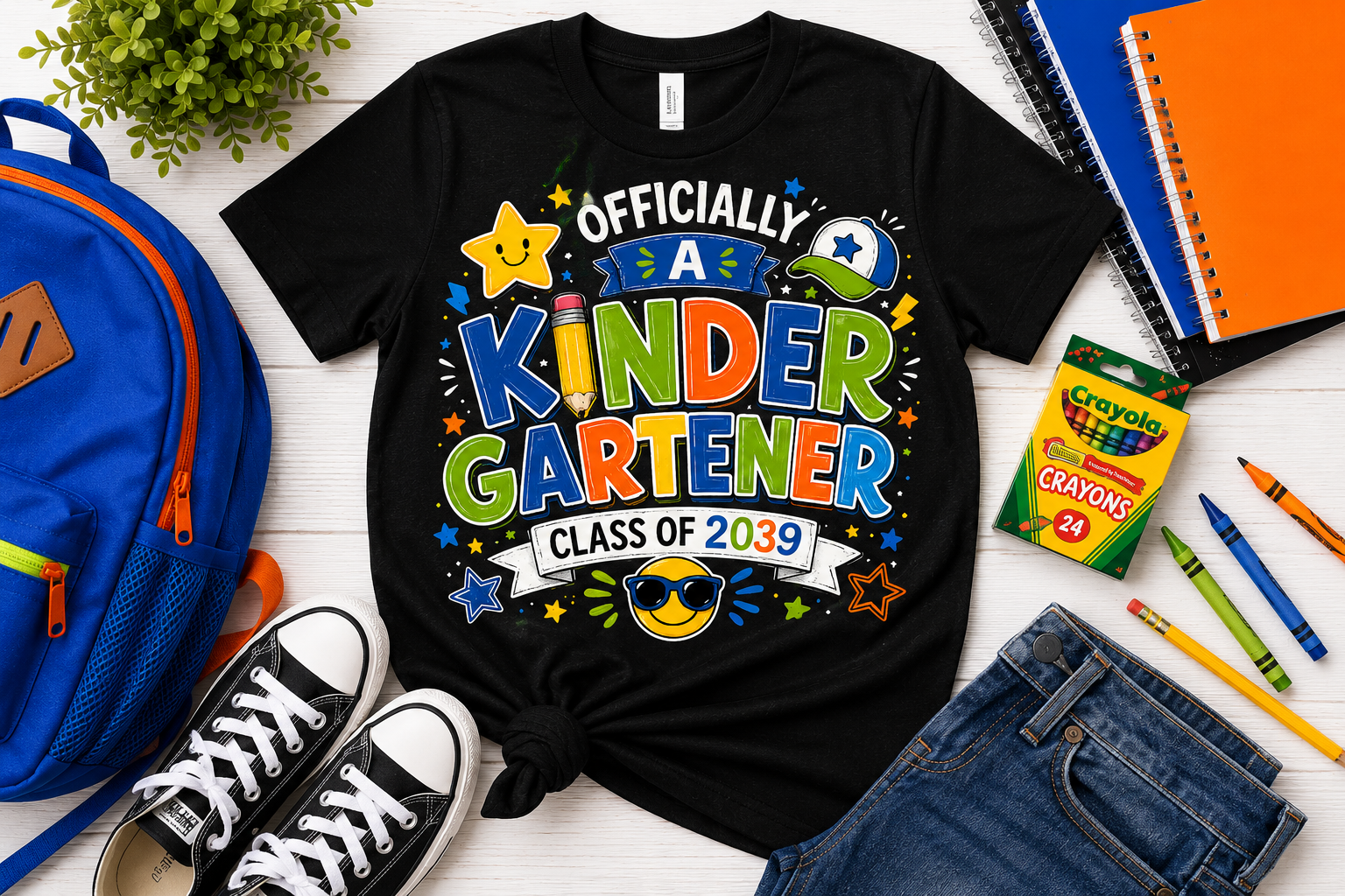 Officially A Kindergartener Class of 2039 first day of kindergarten kids tee