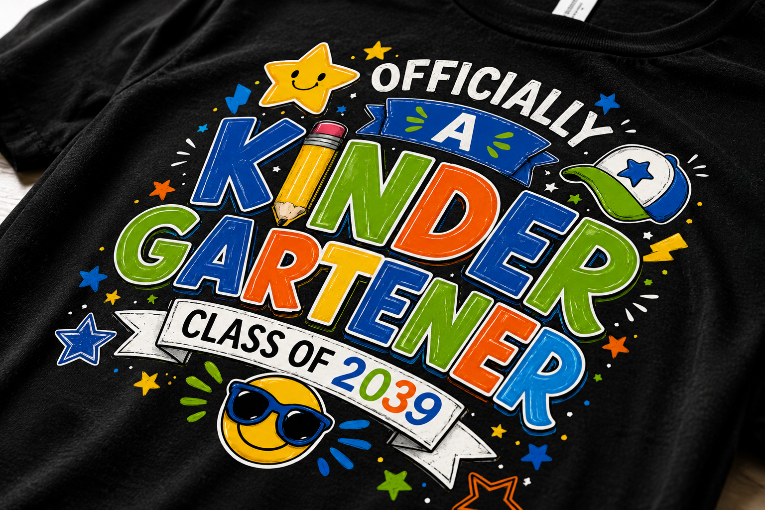 Officially A Kindergartener Class of 2039 first day of kindergarten kids tee