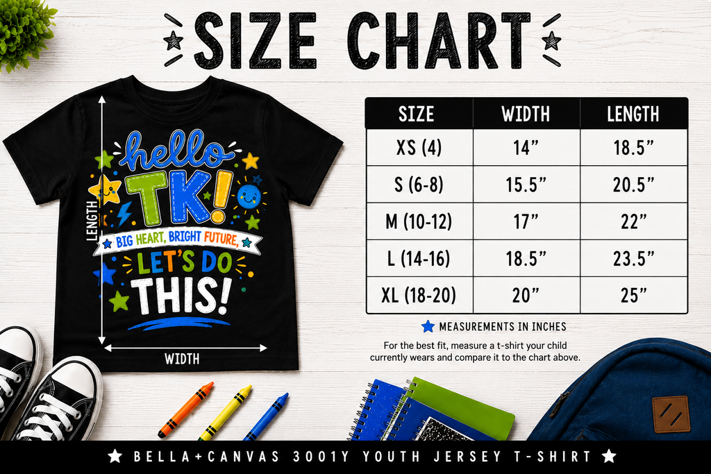 Hello TK first day of transitional kindergarten boys back-to-school tee