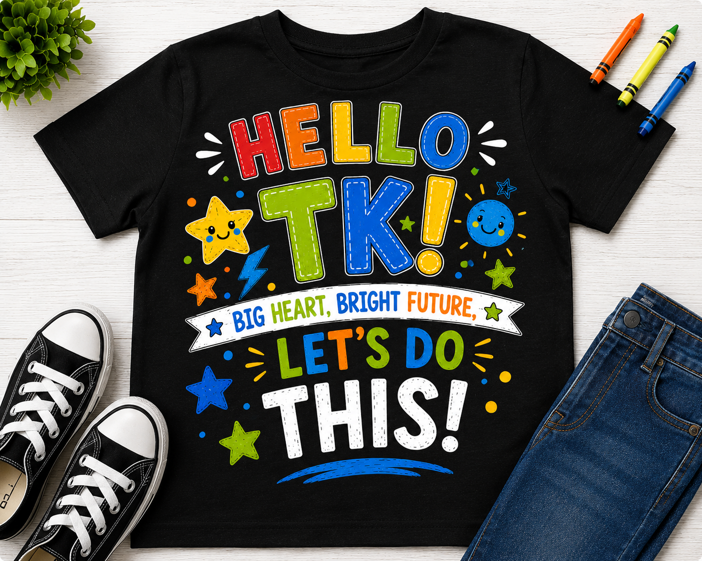 Hello TK first day of transitional kindergarten boys back-to-school tee
