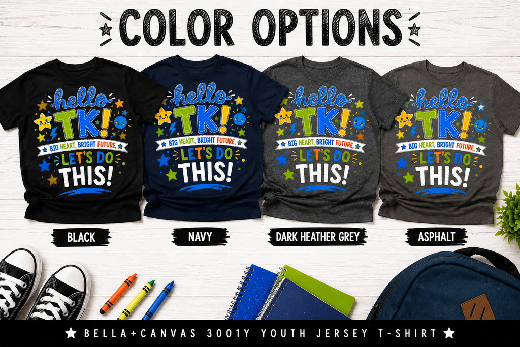 Hello TK first day of transitional kindergarten boys back-to-school tee