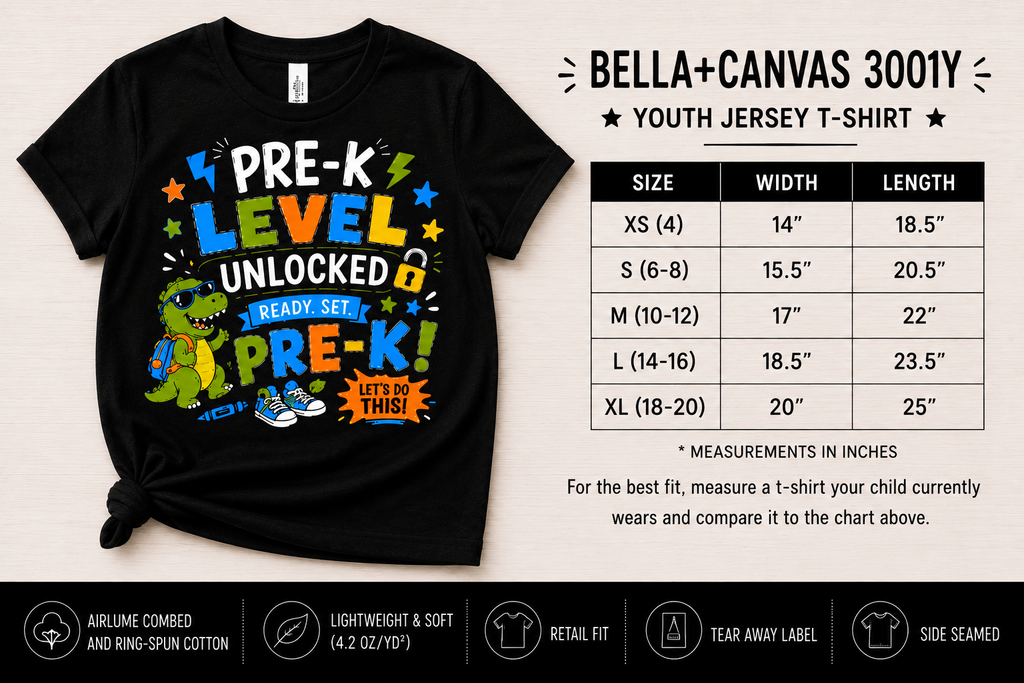 Pre-K Level Unlocked first day of preschool dinosaur kids back-to-school tee