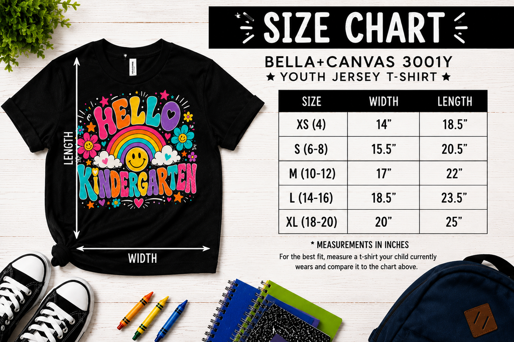 Hello Kindergarten rainbow first day of school girls back-to-school tee