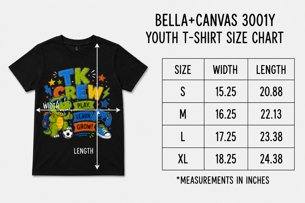TK Crew first day of transitional kindergarten dinosaur kids back-to-school tee