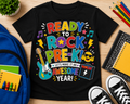 Ready to Rock Pre-K first day of preschool music Bella Canvas kids tee