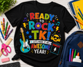 Ready to Rock TK first day of transitional kindergarten music Bella Canvas kids tee