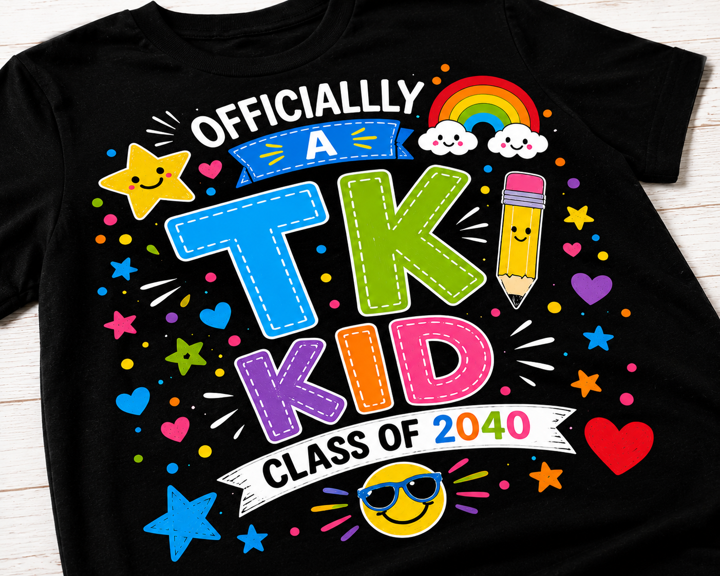 Officially A TK Kid Class of 2040 first day of transitional kindergarten Bella Canvas tee