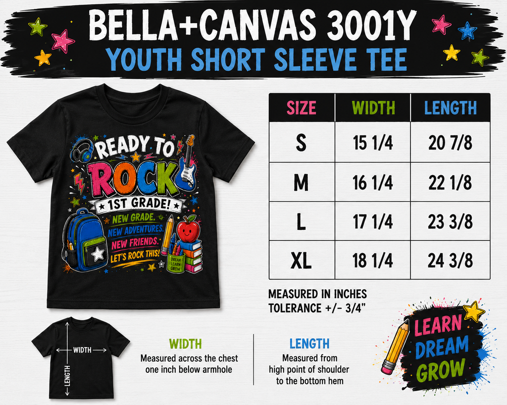 Ready to Rock 1st Grade music Class of 2038 first day of first grade kids tee