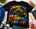 Ready to Crush Pre-K excavator construction first day of preschool kids tee